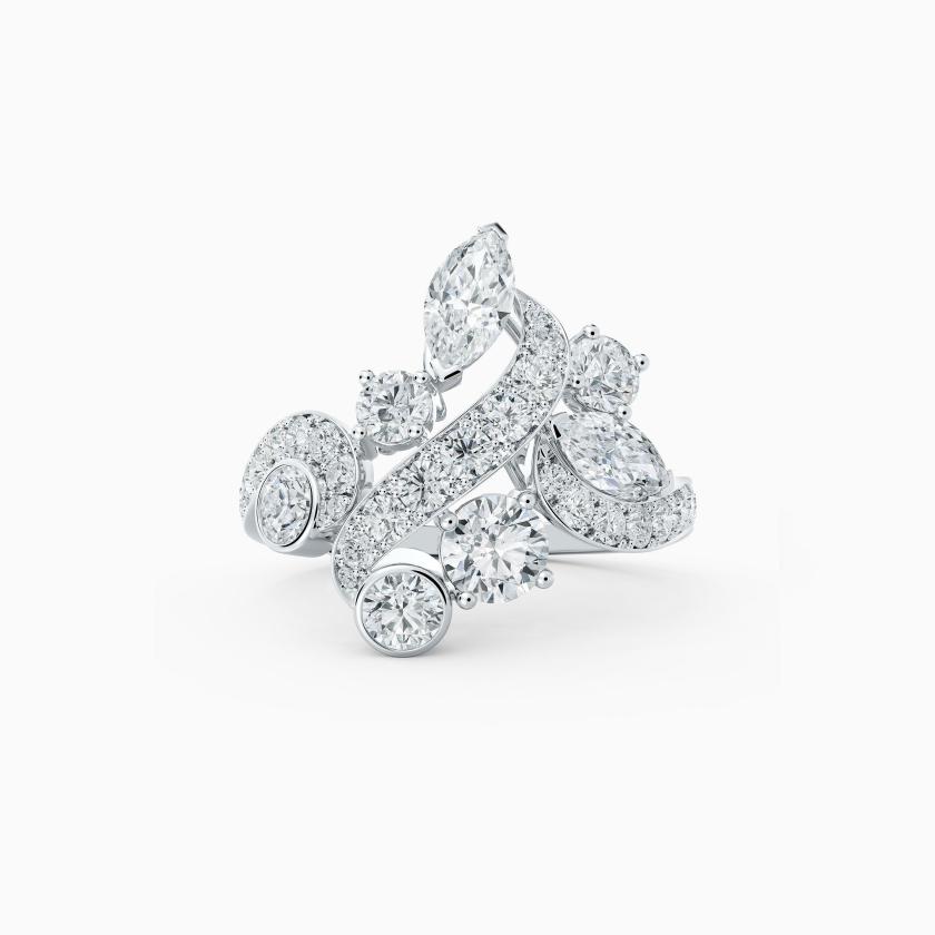 Rings | Adonis Rose Cluster Ring In White Gold Jewelry Rings