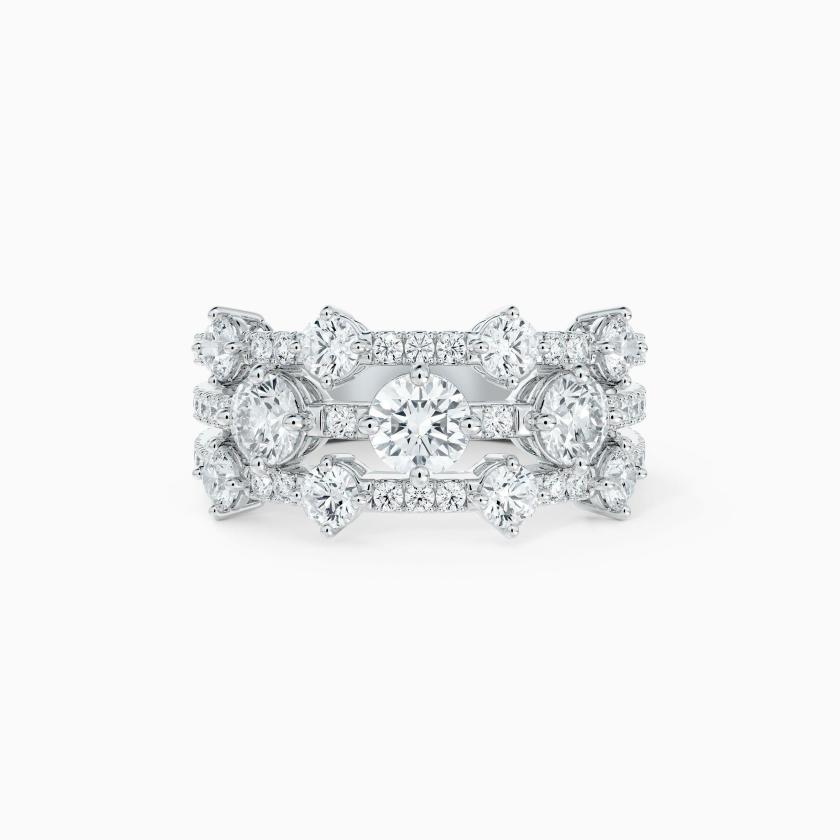 Rings | Arpeggia Three Row Ring In White Gold Jewelry Rings