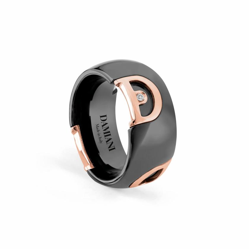 Rings | Black Ceramic, Pink Gold And Diamond Ring Jewelry Rings