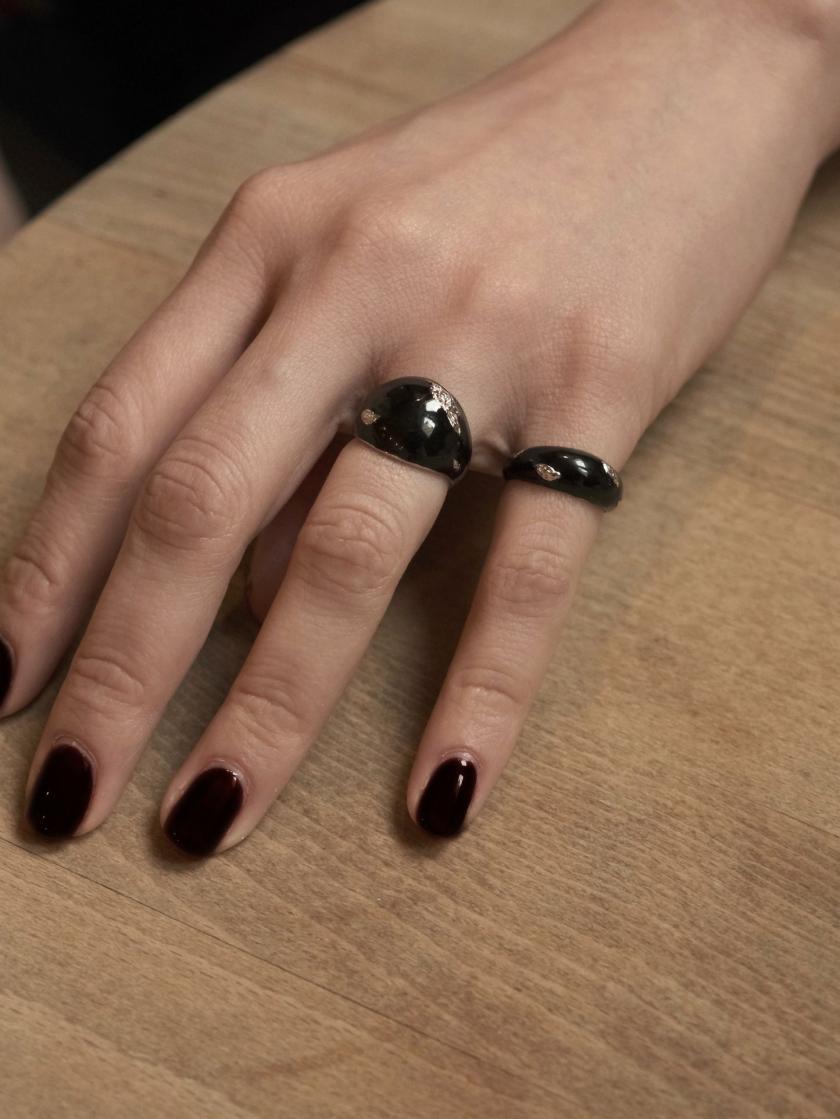 Rings | Black Enamel Ring Jewelry Black