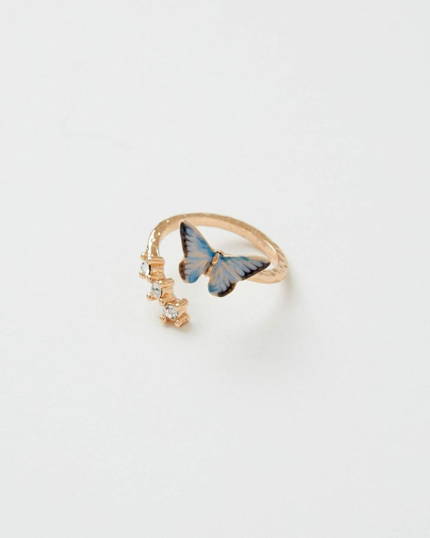 Rings | Enamel Blue Butterfly Ring Jewelry Blue