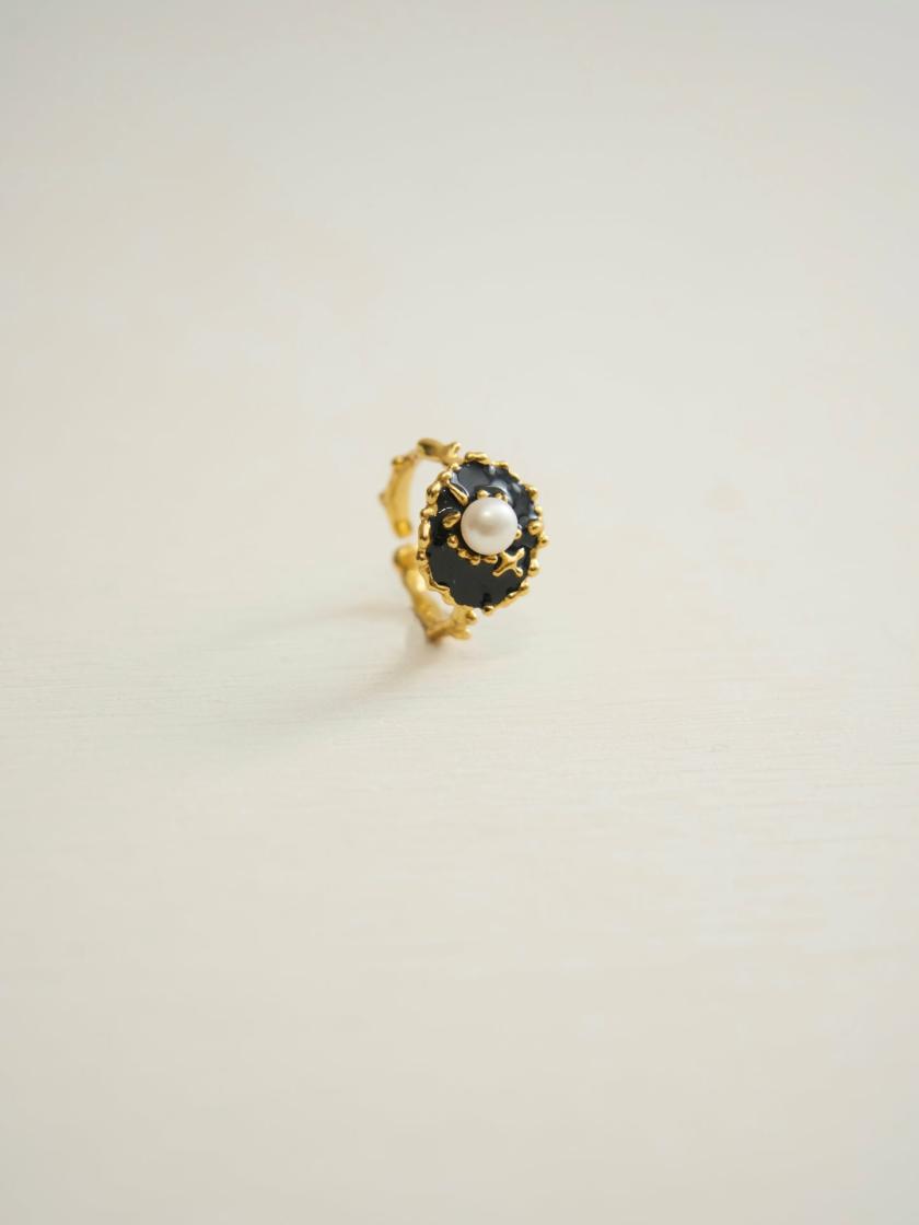 Rings | Enamel Signet Ring (Gold) Jewelry Black