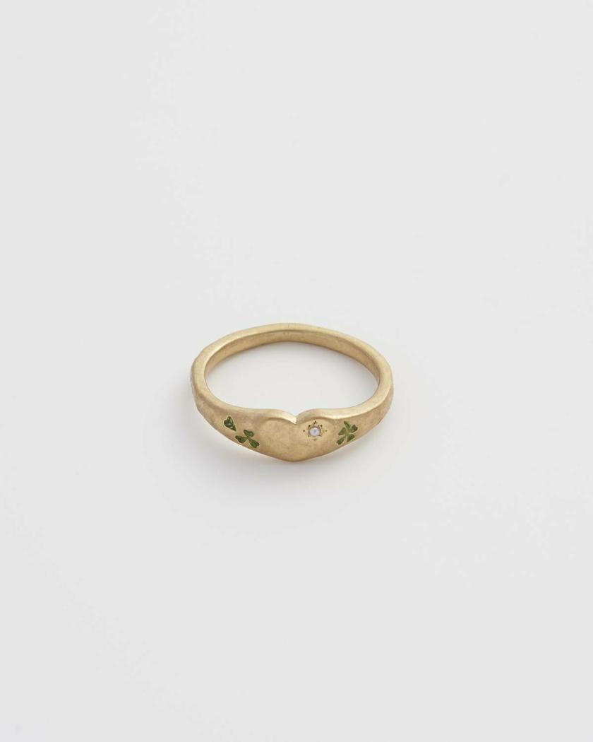 Rings | Four Leaf Clover & Pearl Signet Ring Jewelry Rings