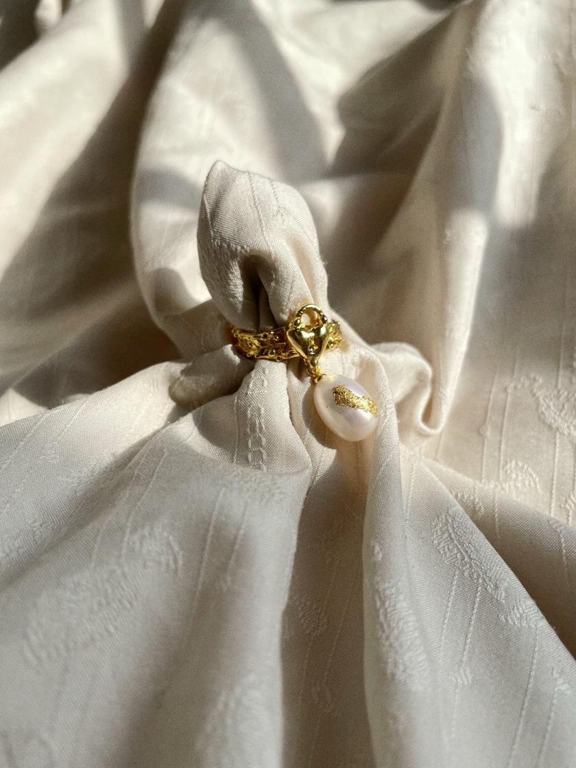 Rings | Heart Lock Pearl Ring (Gold) Jewelry Rings