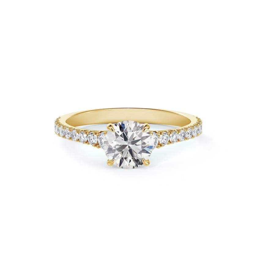 Rings | Icon Round Engagement Ring With Diamond Band Jewelry Rings