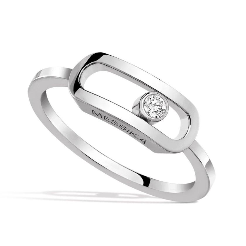 Rings | Move Uno Diamond Ring In 18Ct White Gold Jewelry Rings