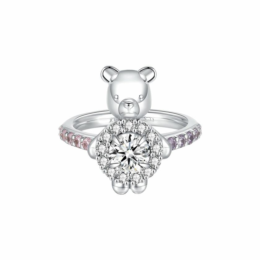 Rings | Paradise / Zircon Wedding  Bear Two Tone Ring Jewelry Rings