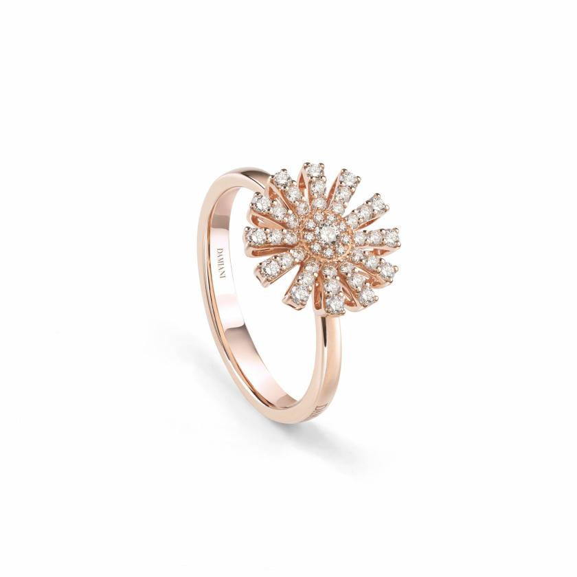 Rings | Pink Gold And Diamonds Ring, 12 Mm. Jewelry Rings