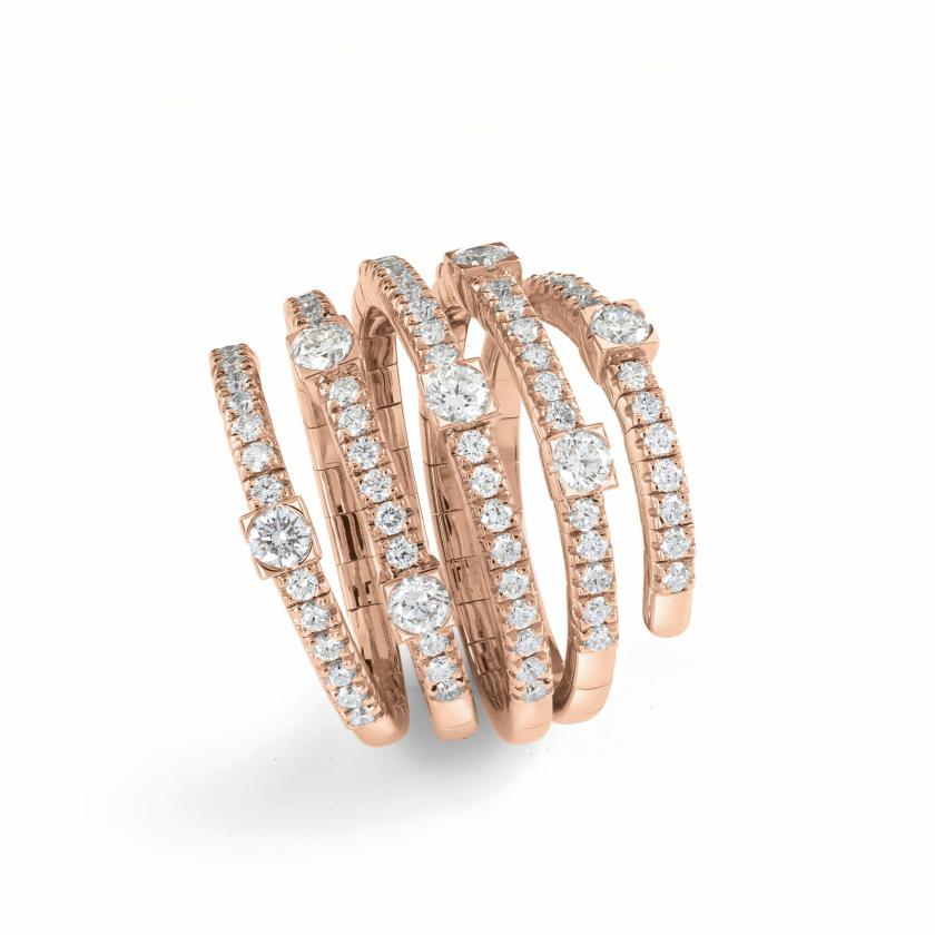 Rings | Pink Gold And Diamonds Ring Jewelry Rings