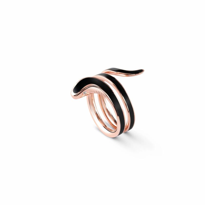 Rings | Pink Gold, Black Hybrid Ceramic And Diamond Ring Jewelry Rings