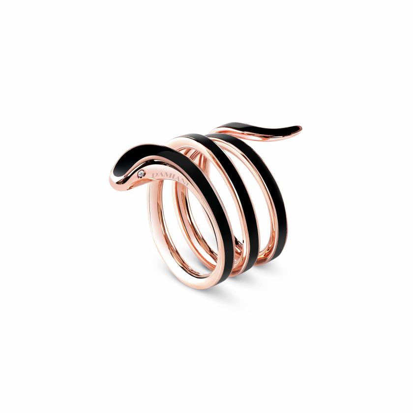 Rings | Pink Gold, Black Hybrid Ceramic And Diamond Ring Jewelry Rings