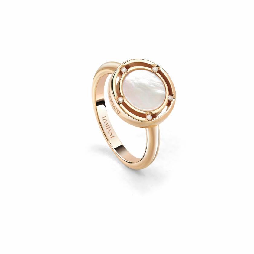 Rings | Pink Gold, Mother Of Pearl And Diamonds Ring Jewelry Rings