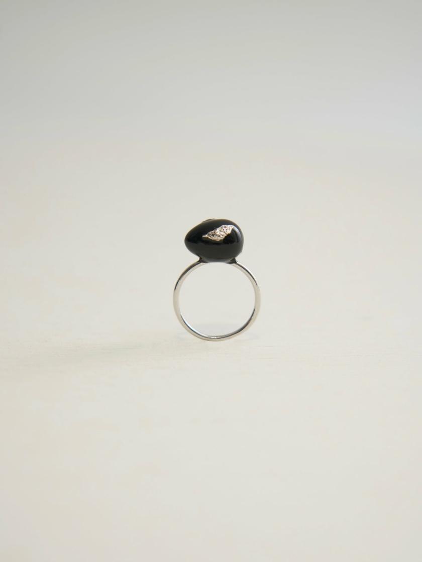 Rings | Small Oval Enamel Ring (Black) Jewelry Black