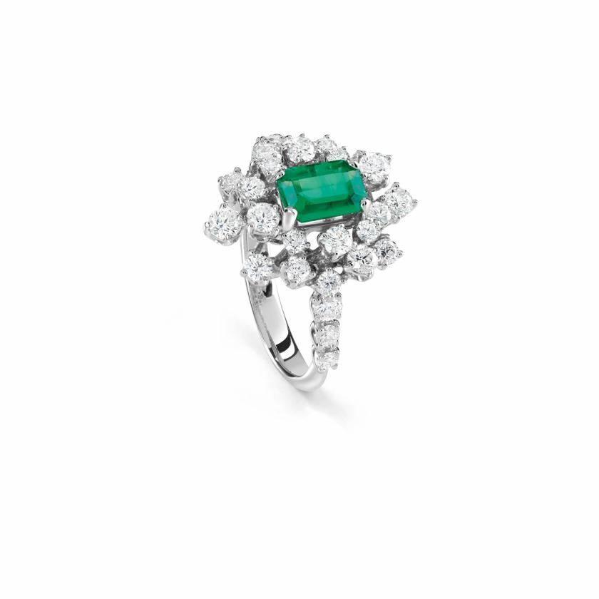 Rings | White Gold, Diamond And Emerald Ring Jewelry Rings