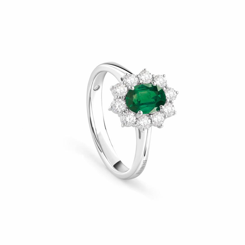 Rings | White Gold, Diamond And Emerald Ring Jewelry Rings