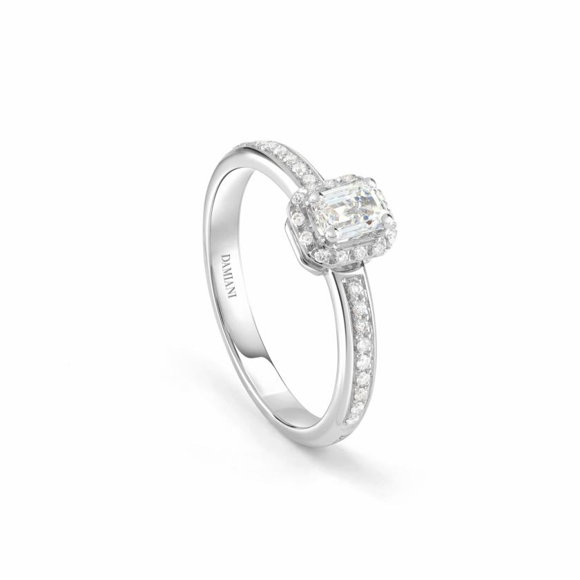 Rings | White Gold Engagement Ring With Emerald-Cut Diamond Jewelry Rings