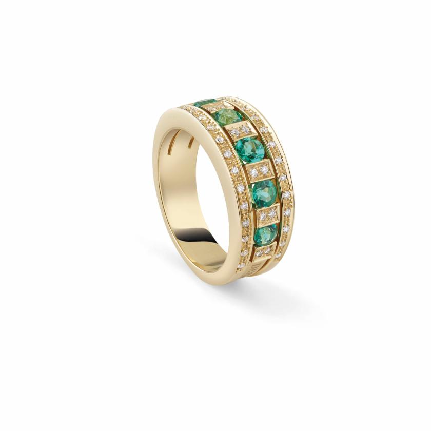 Rings | Yellow Gold, Diamonds And Emeralds Ring Jewelry Rings